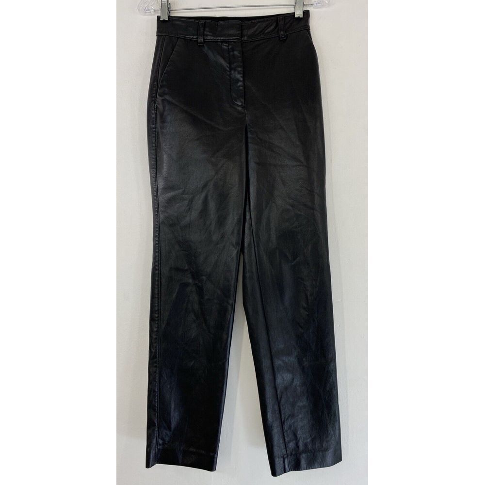 Aritzia BABATON Faux Leather Pants Woman's 2 (26) Black Soft‎ Flexible